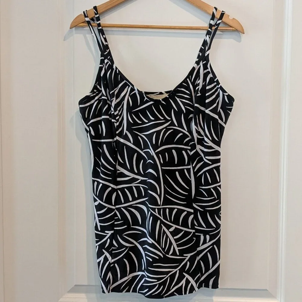 Miraclesuit Tankini Top Women's 16 Underwire Swim Top Hard to be Leaf Malibu - Picture 3 of 11